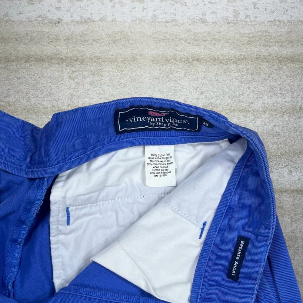 Vintage Y2K Vineyard Vines Khakis Shorts 28x8 Royal Blue Multi Logo 8" Inseam - Picture 4 of 4
